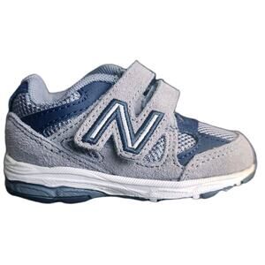 New Balance 888, Two Strap Hook & Loop, Gray & Navy Blue, Children's Size 3W